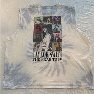 Taylor Swift the Official Eras Tour Blue Swirl Tie Dye Tank Top 4XL. 2023 Merch